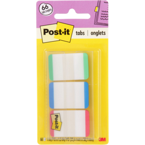 Post-it Durable Tabs 686L-GBR 1″ × 1.5″ Green Blue Red 22 Tabs Pad